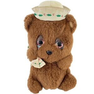 Vintage 80s Emotions Boo Hoo Bear Crying Plush Toy Brown Stuffed Animal Preowned